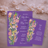 Wildflower Handbeschilderd Aangepast Baby shower Informatiekaartje