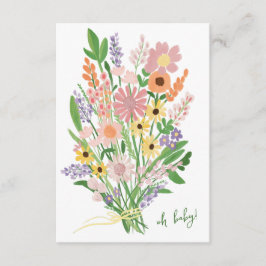 Wildflower Handbeschilderd Aangepast Baby shower Informatiekaartje