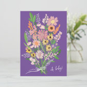 Wildflower Handbeschilderd Aangepast Baby shower Kaart (Staand voorkant)