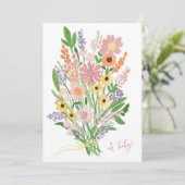 Wildflower Handbeschilderd Aangepast Baby shower Kaart (Staand voorkant)