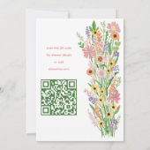Wildflower Handbeschilderd Custom QR Vrijgezellenf Kaart (Achterkant)
