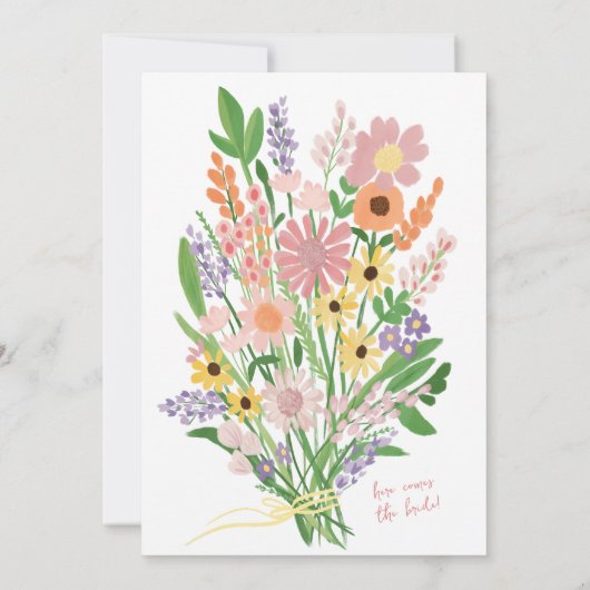 Wildflower Handbeschilderd Sweet Custom Vrijgezell Kaart (Achterkant)