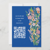 Wildflower Handpainted Custom QR code Baby shower Kaart (Achterkant)