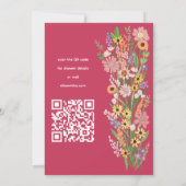 Wildflower Handpainted Custom QR code Baby shower Kaart (Achterkant)
