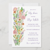Wildflower Handpainted Custom QR code Baby shower Kaart (Voorkant)