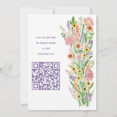 Wildflower Handpainted Custom QR code Baby shower Kaart (Achterkant)