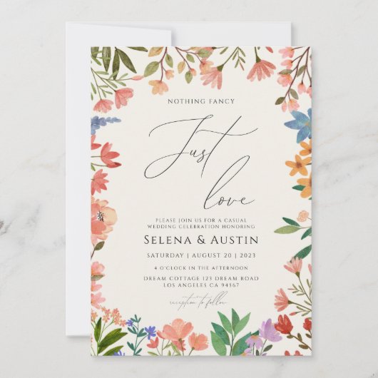 Wildflower Handscript Niets Gecs Alleen Liefde   Kaart (Voorkant)