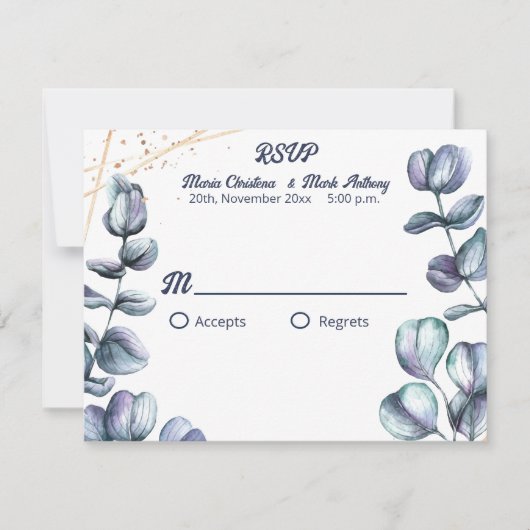 Wildflower Harmony Wedding RSVP Kaartje (Voorkant)
