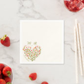 Wildflower hart bruiloft servet (Insitu)