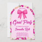 Wildflower Heet Roze Gingham Strik Diaproduct Afst Kaart (Achterkant)