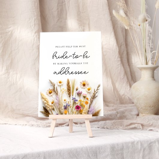 Wildflower Help de Drukke Bruid Adres en Envelop Poster