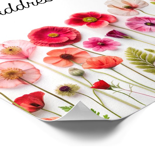 Wildflower Help de Drukke Bruid Adres en Envelop Poster (Hoek)