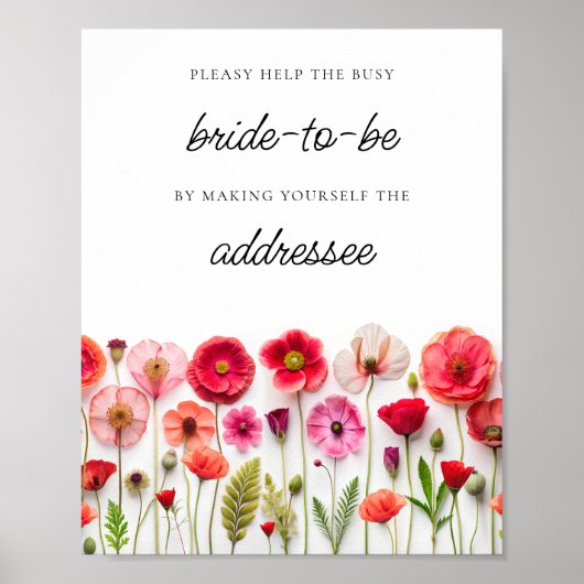 Wildflower Help de Drukke Bruid Adres en Envelop Poster (Voorkant)