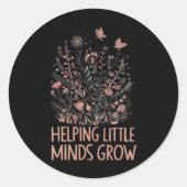 Wildflower Helping Little Minds Grow Teacher Back Ronde Sticker (Voorkant)
