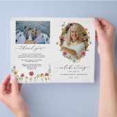 Wildflower-herdenkingsdienst Funeral Programma Flyer (Hand)