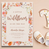 Wildflower Herfst Baby shower Kaart
