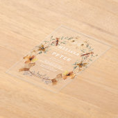 Wildflower Herfst Bloemenboog bruiloft Acryl Uitnodigingen (Laagn)