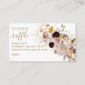 Wildflower Herfst Elegant Baby Meisje Douche Luier Informatiekaartje (Voorkant)