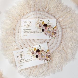 Wildflower Herfst Elegant Baby Meisje Douche Luier Informatiekaartje