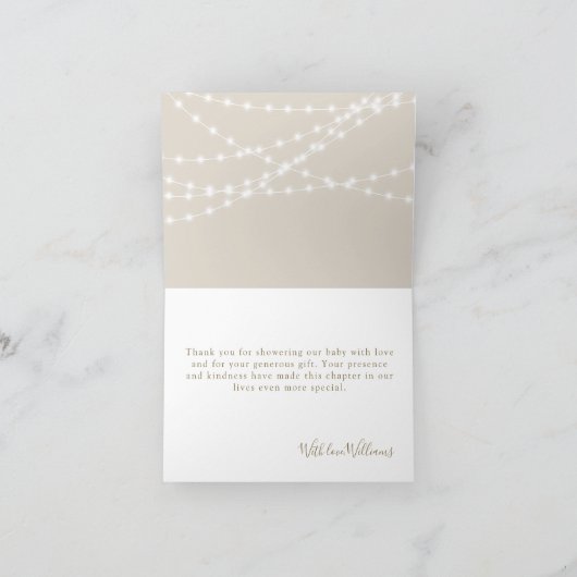 Wildflower Herfst Elegant Goud Baby Meisje Douche Bedankkaart (Binnen)