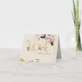 Wildflower Herfst Elegant Goud Baby Meisje Douche Bedankkaart (Achterkant)