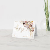 Wildflower Herfst Elegant Goud Baby Meisje Douche Bedankkaart (Voorkant)