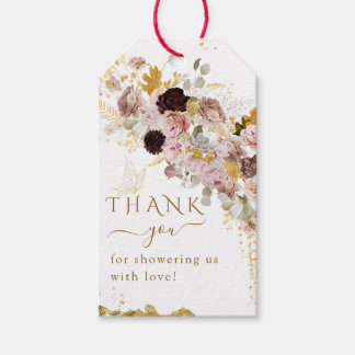 Wildflower Herfst Elegant Goud Baby Meisje Douche Cadeaulabel