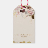 Wildflower Herfst Elegant Goud Baby Meisje Douche Cadeaulabel (Achterkant)