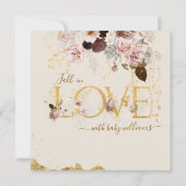 Wildflower Herfst Elegant Goud Baby Meisje Douche Kaart (Achterkant)