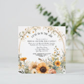 Wildflower Herfst Flowers Zonnebloem Vrijgezellenf Kaart (Staand voorkant)