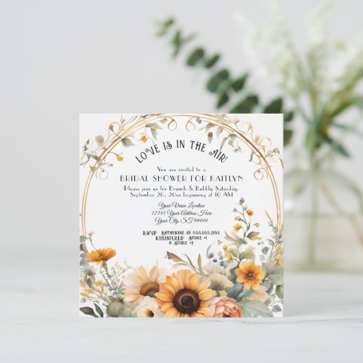 Wildflower Herfst Flowers Zonnebloem Vrijgezellenf Kaart (Staand voorkant)