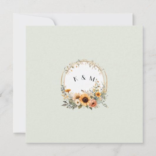 Wildflower Herfst Flowers Zonnebloem Vrijgezellenf Kaart (Achterkant)