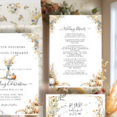 Wildflower Herfst Herfst Bloemen Bladgroen Bruilof Kaart