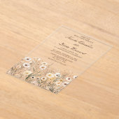 Wildflower Herfst Herfst Bloemenbruiloft Acryl Uitnodigingen (Laagn)