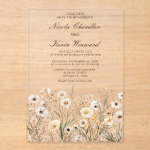 Wildflower Herfst Herfst Bloemenbruiloft Acryl Uitnodigingen (Voorkant)