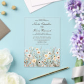 Wildflower Herfst Herfst Bloemenbruiloft Acryl Uitnodigingen (Insitu (Huwelijk))