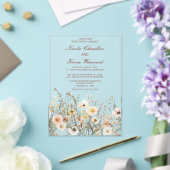 Wildflower Herfst Herfst Bloemenbruiloft Acryl Uitnodigingen (Insitu (Huwelijk))