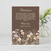 Wildflower Herfst Herfst Bloemenbruiloft Bedankkaart (Staand voorkant)