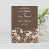 Wildflower Herfst Herfst Bloemenbruiloft Kaart (Staand voorkant)