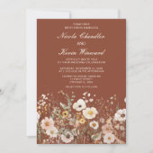 Wildflower Herfst Herfst Bloemenbruiloft Kaart (Voorkant)