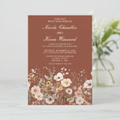 Wildflower Herfst Herfst Bloemenbruiloft Kaart (Staand voorkant)