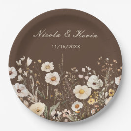 Wildflower Herfst Herfst Bloemenbruiloft Papieren Bordje
