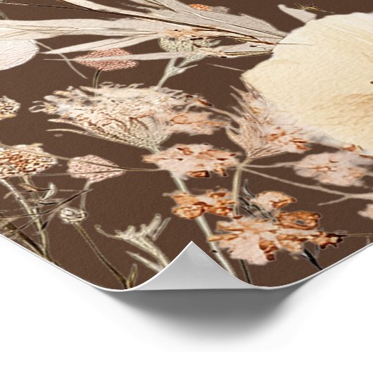 Wildflower Herfst Herfst Bloemenbruiloft Poster (Hoek)