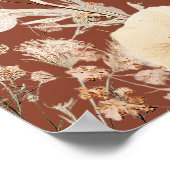 Wildflower Herfst Herfst Bloemenbruiloft Poster (Hoek)