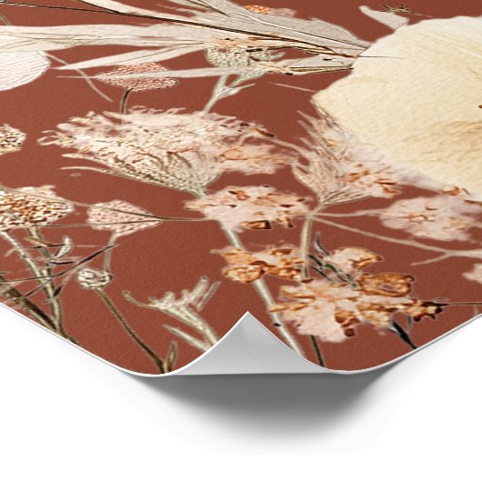 Wildflower Herfst Herfst Bloemenbruiloft Poster (Hoek)