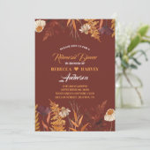 Wildflower herfst herfst bruiloft repetitie diner kaart (Staand voorkant)