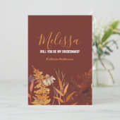 Wildflower herfst Herfst zal je mijn bruidsmeisje  Kaart (Staand voorkant)