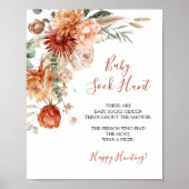 Wildflower Herfst in Liefde Baby shower Baby Sock Poster (Voorkant)