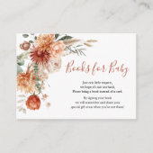 Wildflower Herfst in Liefde Baby shower Boeken voo Informatiekaartje (Voorkant)