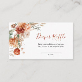 Wildflower Herfst in Liefde Baby shower Luier Raff Informatiekaartje